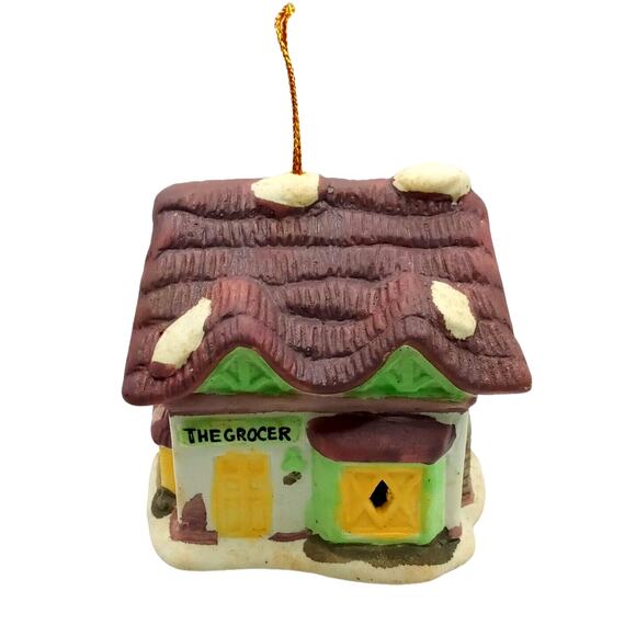 Vintage 1991 The Grocer Christmas Village Store Ornament Readers Digest Bell - Picture 1 of 11